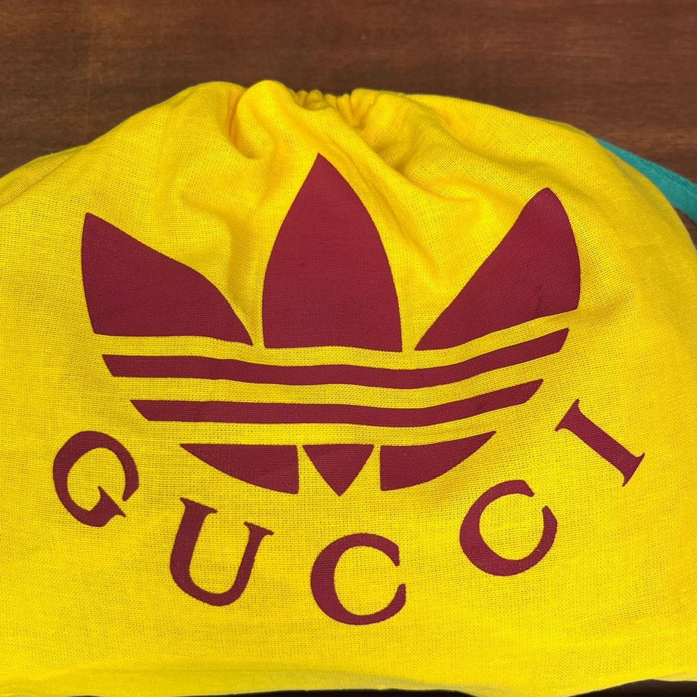 GUCCI x Adidas Green Marmont Purse Bag 443497 Leather Logo Gold Chain GG RARE - Picture 16 of 16